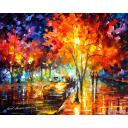 Gallery value USD15800 NIGHT CAR - PALETTE KNIFE Oil Painting On Canvas By Leonid Afremov